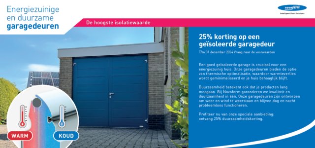 25% korting op een geïsoleerde garagedeur